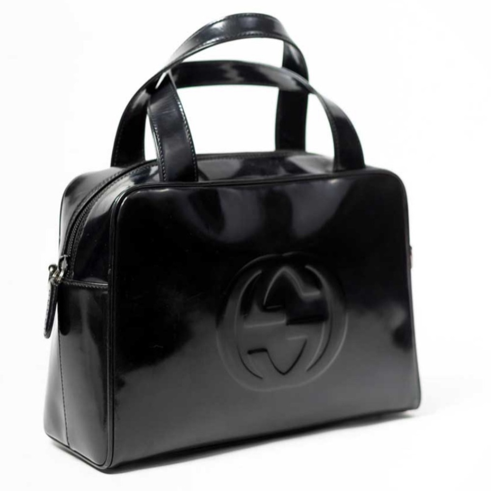 Gucci x Tom Ford Black Lacquered Leather bag PM authenticated. - Picture 9 of 13